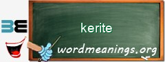 WordMeaning blackboard for kerite